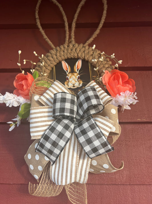 Easter Rope Bunny with Bunny Sign