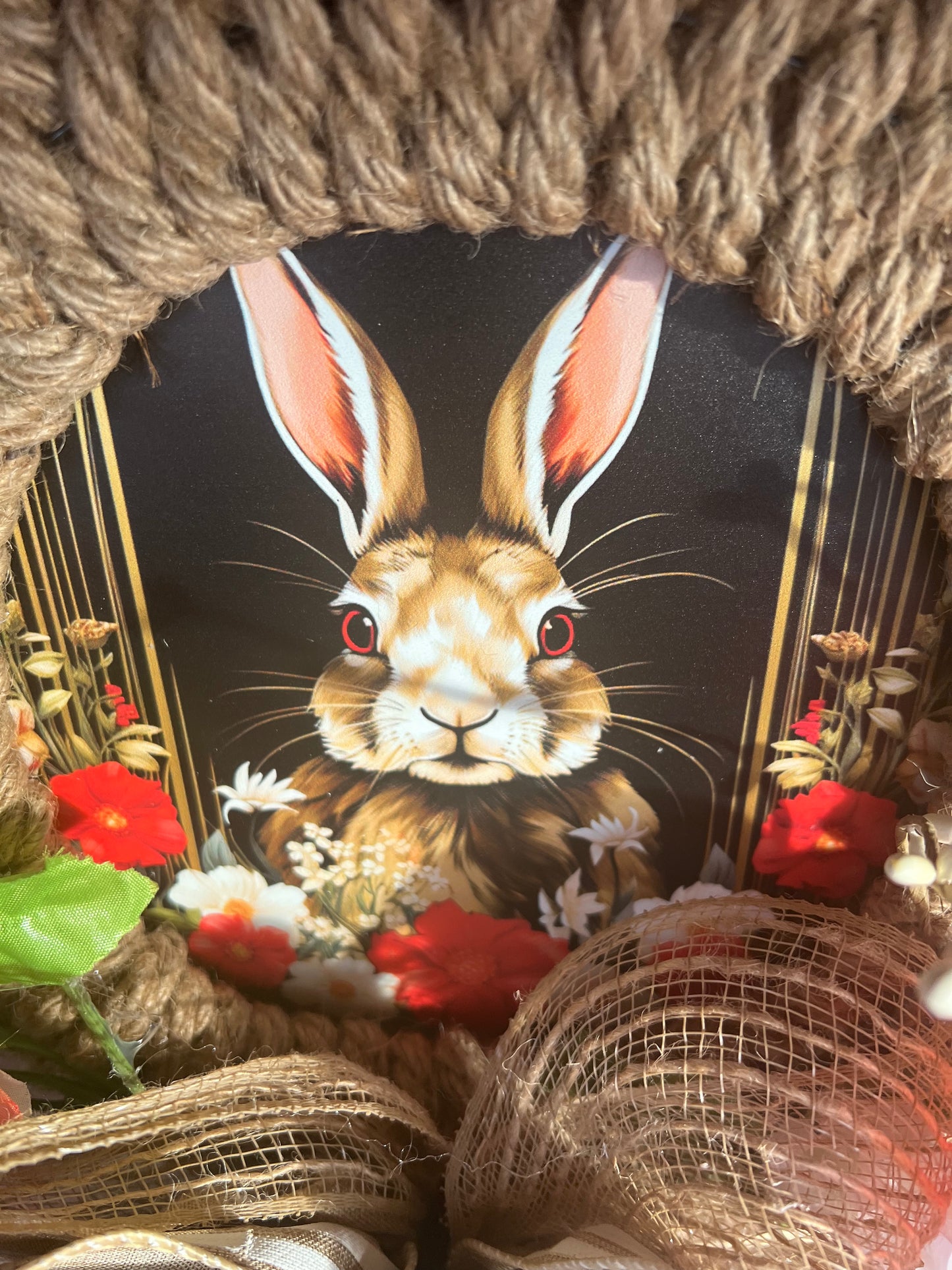 Easter Rope Bunny with Bunny Sign